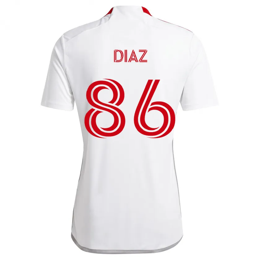 Danxen Kinder Alec Díaz #86 Weiß Rot Auswärtstrikot Trikot 2024/25 T-Shirt Schweiz