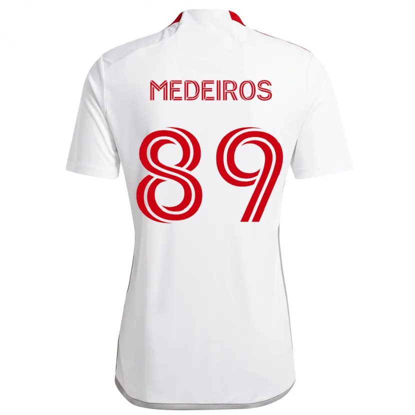 Danxen Kinder Matthew Medeiros #89 Weiß Rot Auswärtstrikot Trikot 2024/25 T-Shirt Schweiz