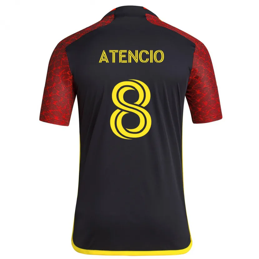 Danxen Kinder Josh Atencio #8 Rot Schwarz Auswärtstrikot Trikot 2024/25 T-Shirt Schweiz