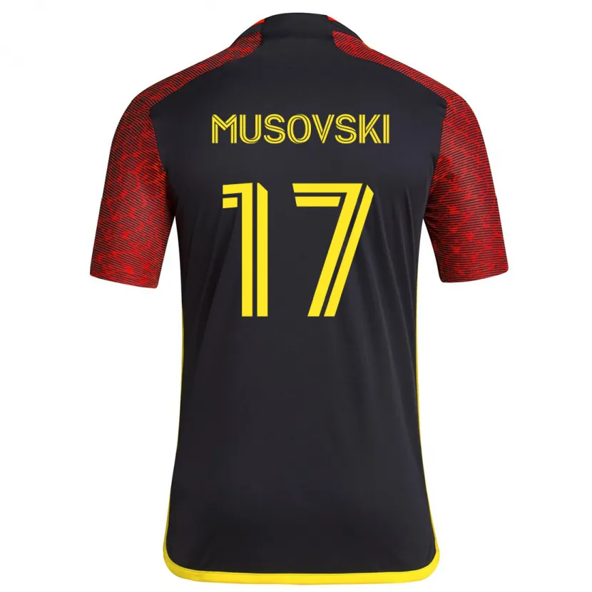 Danxen Kinder Danny Musovski #17 Rot Schwarz Auswärtstrikot Trikot 2024/25 T-Shirt Schweiz