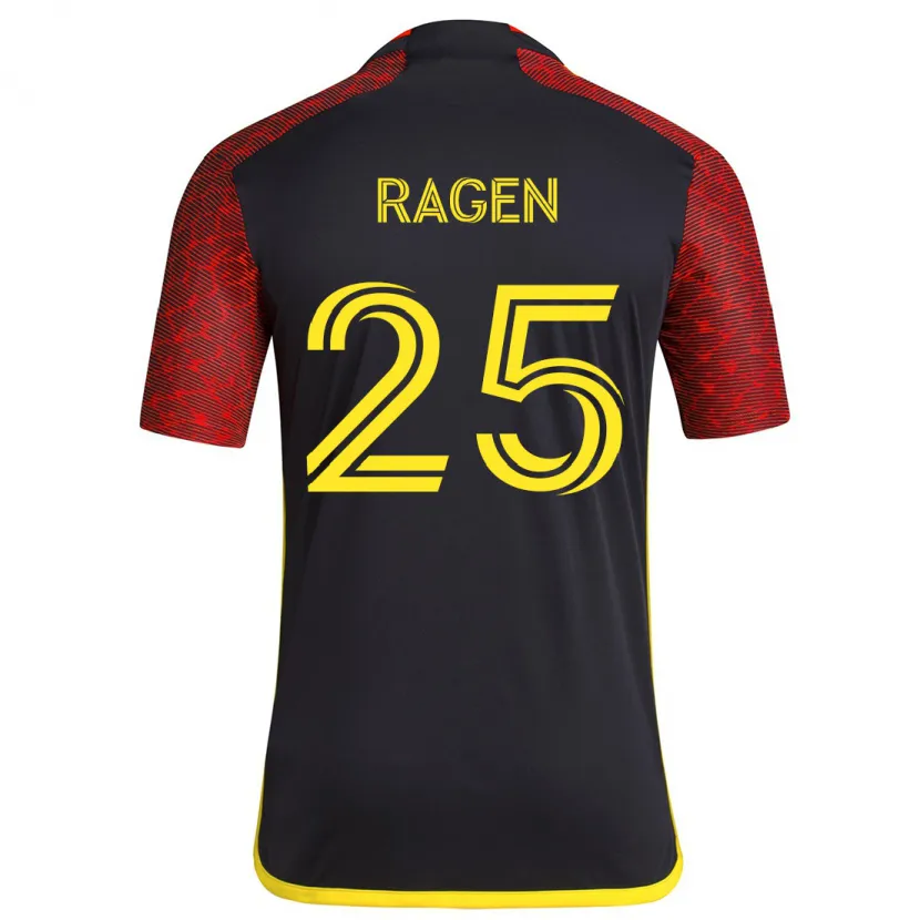 Danxen Kinder Jackson Ragen #25 Rot Schwarz Auswärtstrikot Trikot 2024/25 T-Shirt Schweiz