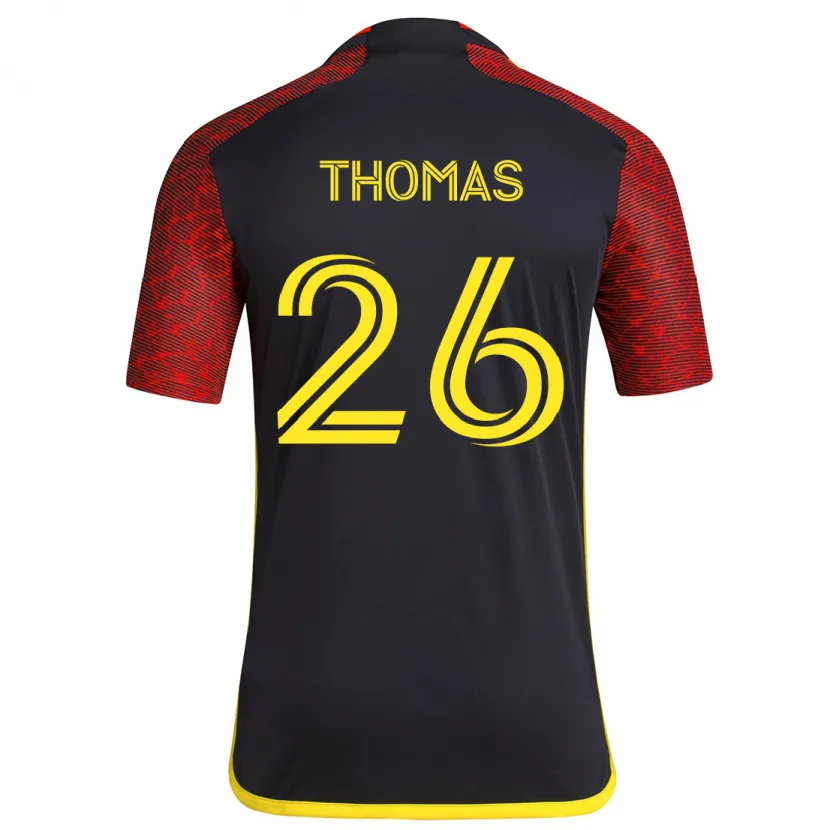 Danxen Kinder Andrew Thomas #26 Rot Schwarz Auswärtstrikot Trikot 2024/25 T-Shirt Schweiz