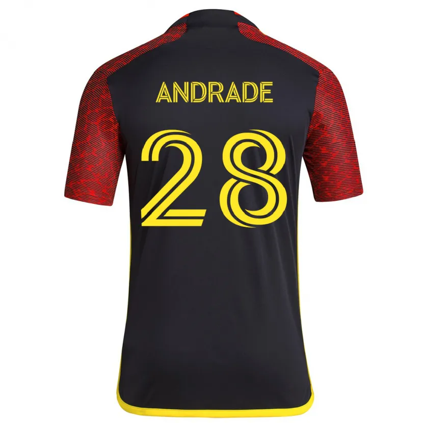 Danxen Kinder Yeimar Gómez Andrade #28 Rot Schwarz Auswärtstrikot Trikot 2024/25 T-Shirt Schweiz