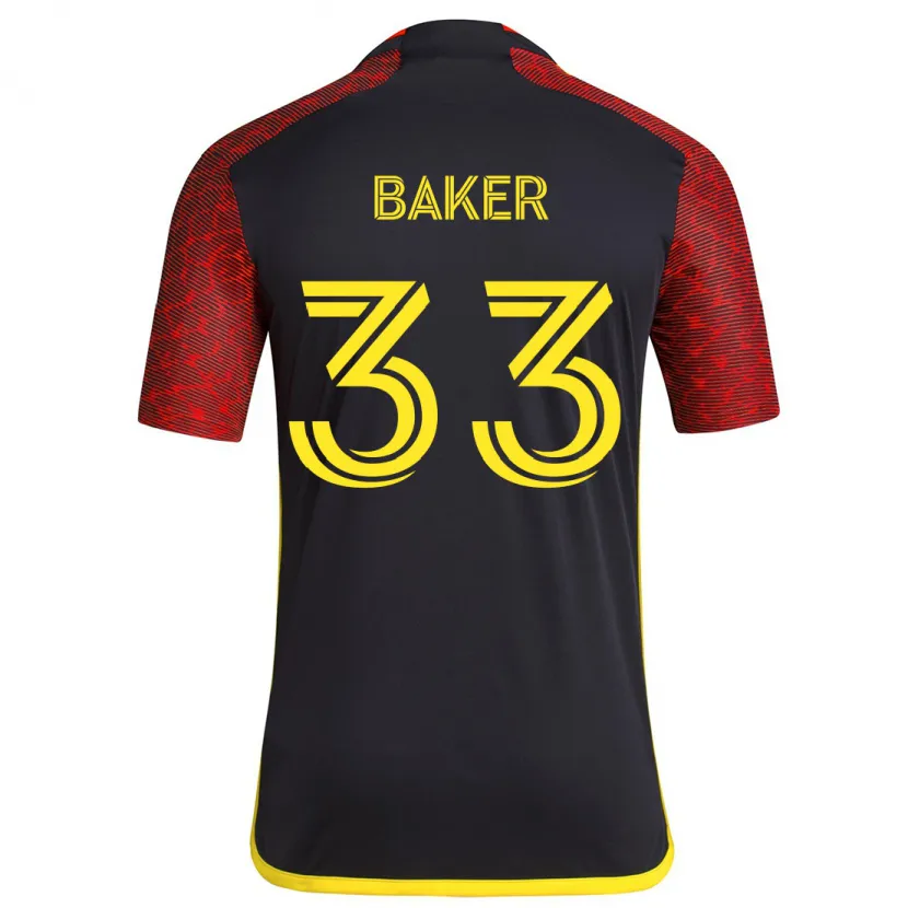 Danxen Kinder Cody Baker #33 Rot Schwarz Auswärtstrikot Trikot 2024/25 T-Shirt Schweiz