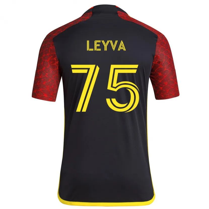 Danxen Kinder Danny Leyva #75 Rot Schwarz Auswärtstrikot Trikot 2024/25 T-Shirt Schweiz