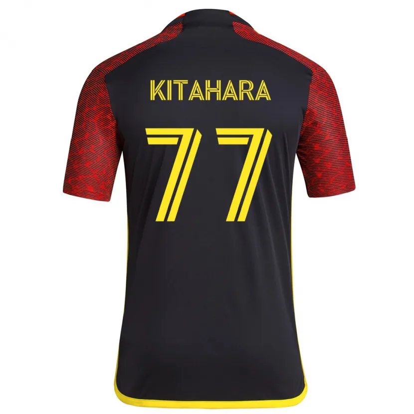 Danxen Kinder Sota Kitahara #77 Rot Schwarz Auswärtstrikot Trikot 2024/25 T-Shirt Schweiz