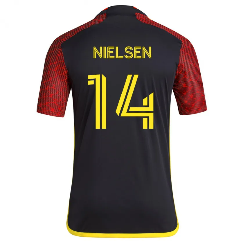 Danxen Kinder Taylor Nielsen #14 Rot Schwarz Auswärtstrikot Trikot 2024/25 T-Shirt Schweiz