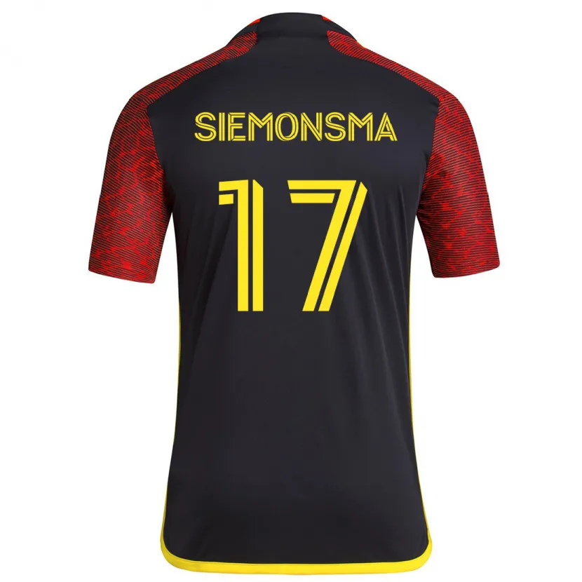 Danxen Kinder Sianna Siemonsma #17 Rot Schwarz Auswärtstrikot Trikot 2024/25 T-Shirt Schweiz