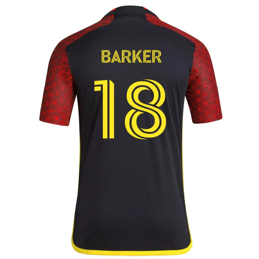 Danxen Kinder Alicia Barker #18 Rot Schwarz Auswärtstrikot Trikot 2024/25 T-Shirt Schweiz