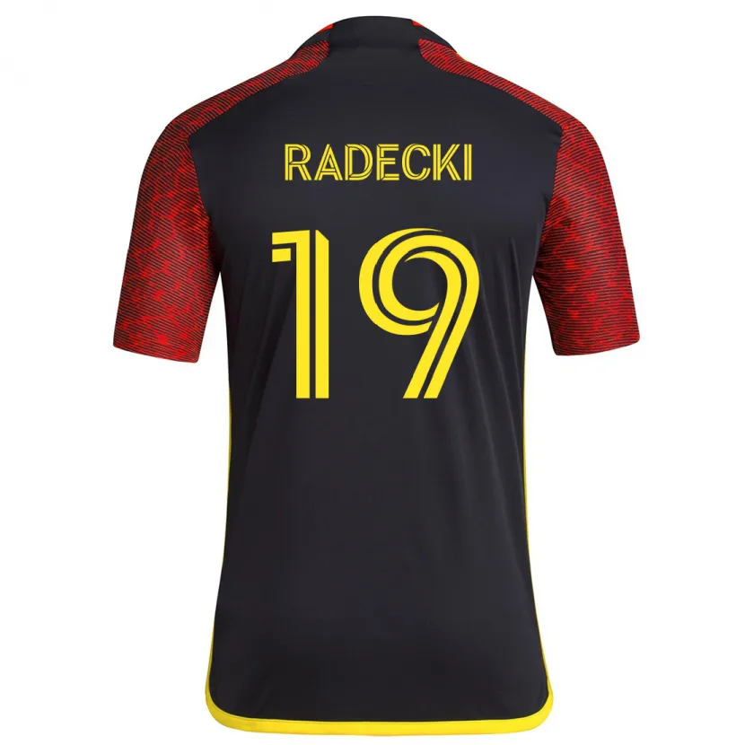 Danxen Kinder Taylor Radecki #19 Rot Schwarz Auswärtstrikot Trikot 2024/25 T-Shirt Schweiz