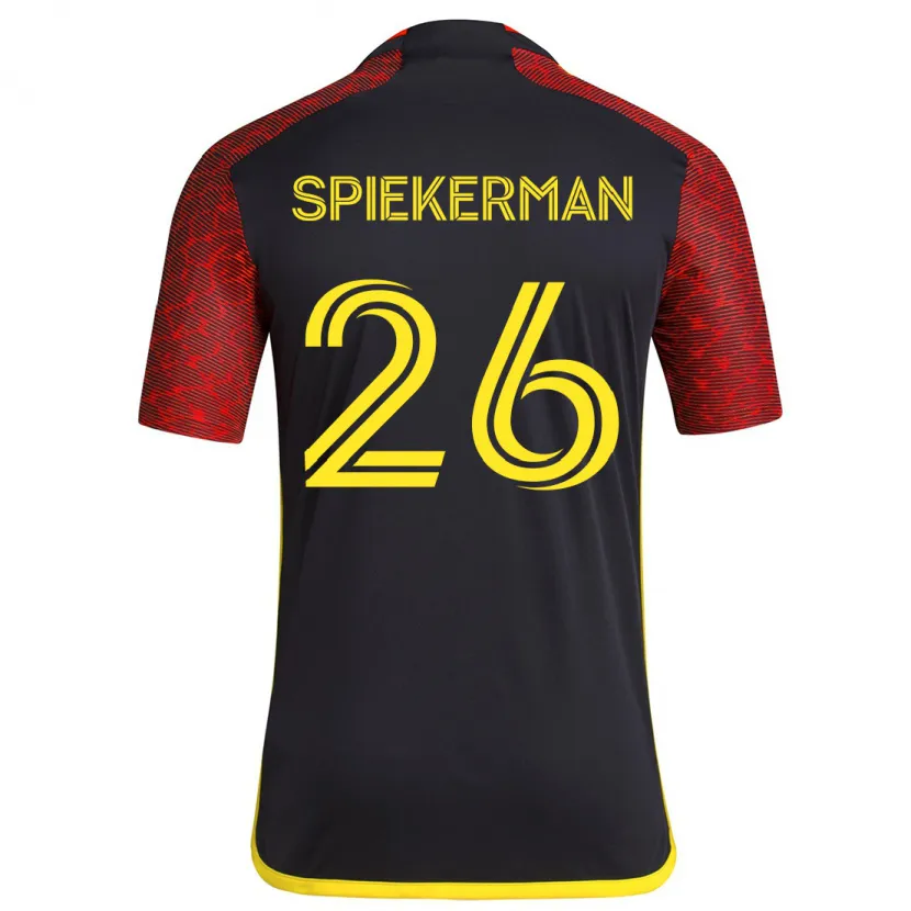 Danxen Kinder Stephanie Spiekerman #26 Rot Schwarz Auswärtstrikot Trikot 2024/25 T-Shirt Schweiz