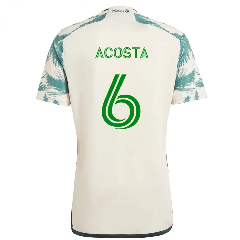 Danxen Kinder Bryan Acosta #6 Beige Braun Auswärtstrikot Trikot 2024/25 T-Shirt Schweiz