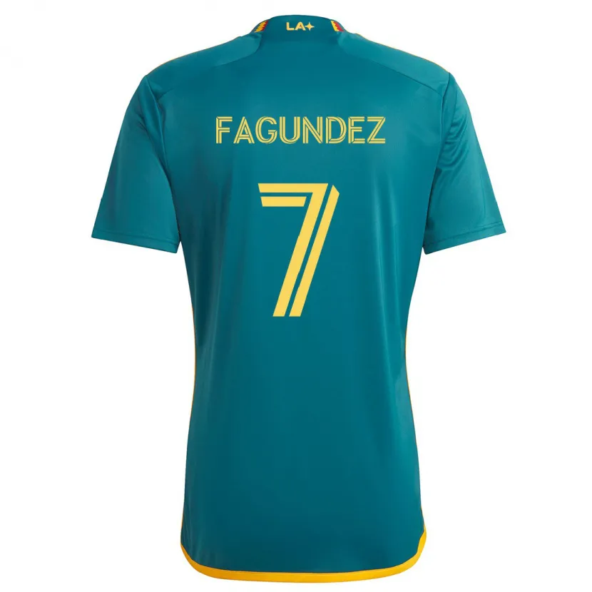 Danxen Kinder Diego Fagúndez #7 Grün Gelb Auswärtstrikot Trikot 2024/25 T-Shirt Schweiz