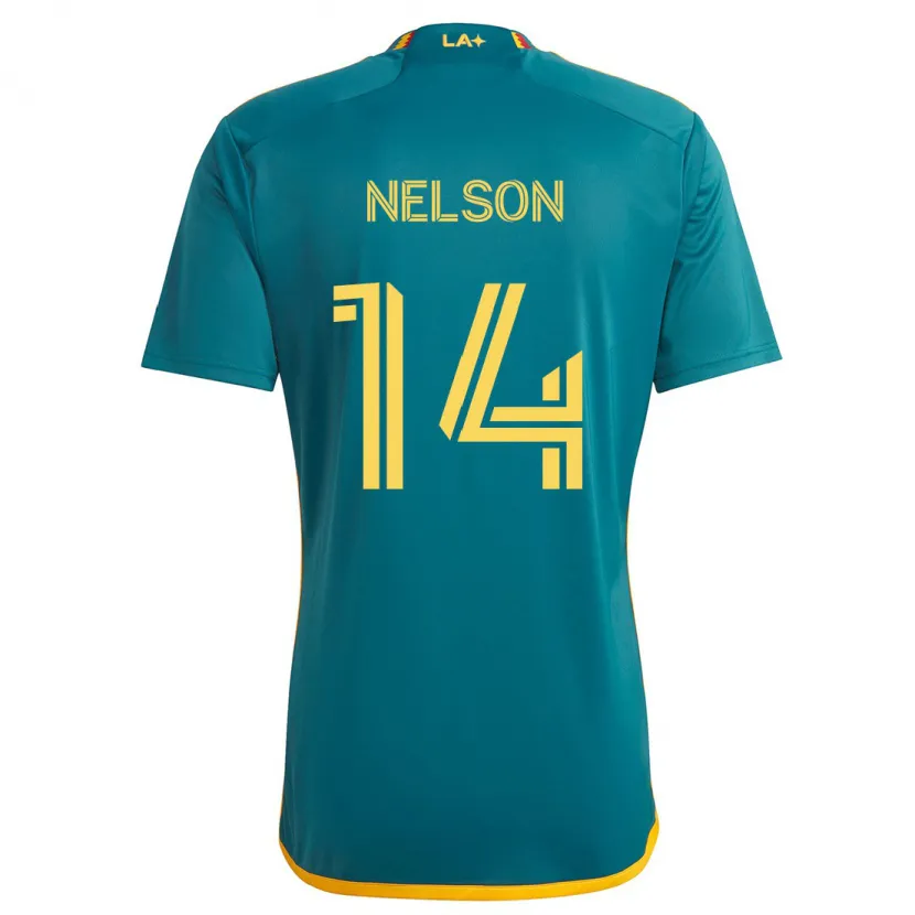 Danxen Kinder John Nelson #14 Grün Gelb Auswärtstrikot Trikot 2024/25 T-Shirt Schweiz