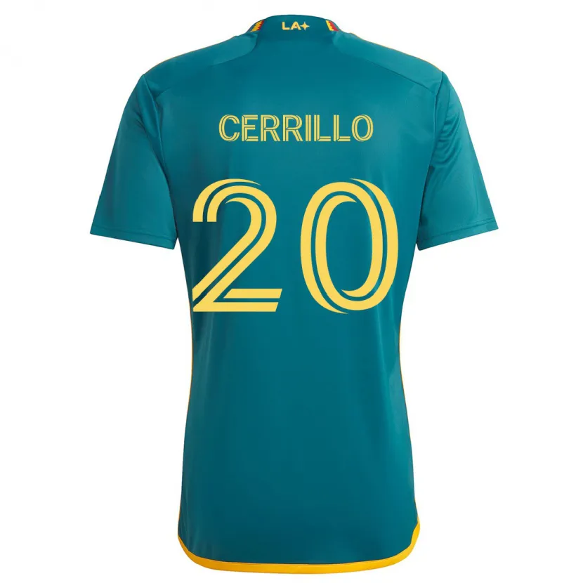 Danxen Kinder Edwin Cerrillo #20 Grün Gelb Auswärtstrikot Trikot 2024/25 T-Shirt Schweiz