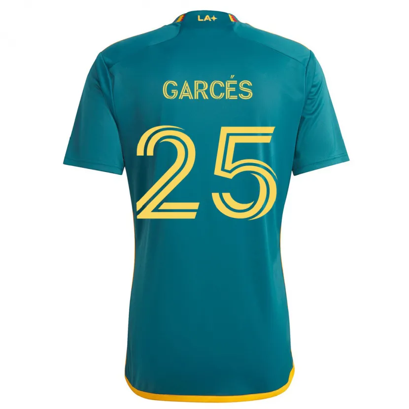 Danxen Kinder Carlos Garcés #25 Grün Gelb Auswärtstrikot Trikot 2024/25 T-Shirt Schweiz