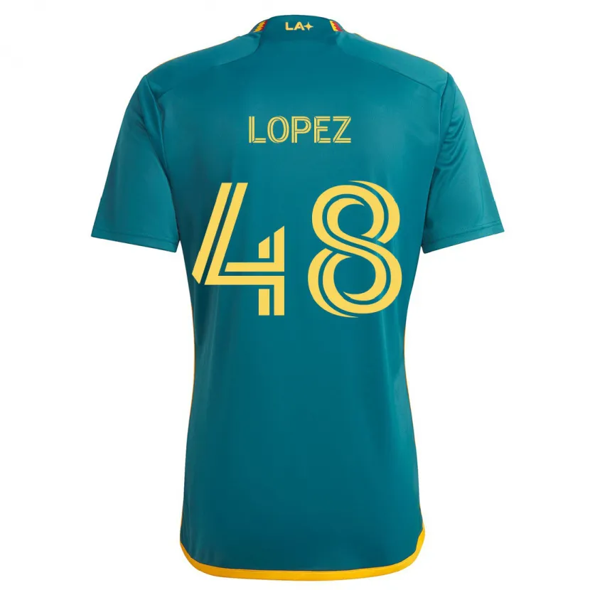 Danxen Kinder Diego López #48 Grün Gelb Auswärtstrikot Trikot 2024/25 T-Shirt Schweiz