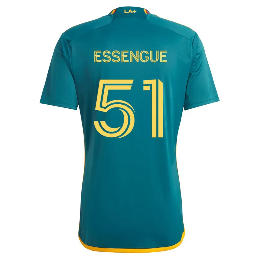 Danxen Kinder Ascel Essengue #51 Grün Gelb Auswärtstrikot Trikot 2024/25 T-Shirt Schweiz