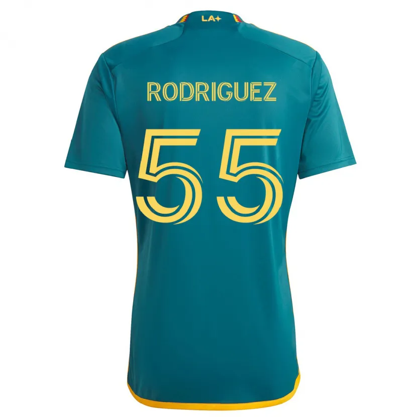 Danxen Kinder Diego Rodriguez #55 Grün Gelb Auswärtstrikot Trikot 2024/25 T-Shirt Schweiz