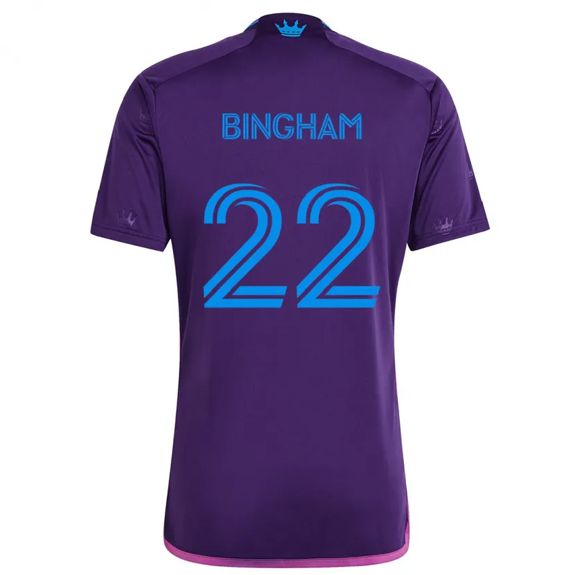 Danxen Kinder David Bingham #22 Lila-Blau Auswärtstrikot Trikot 2024/25 T-Shirt Schweiz