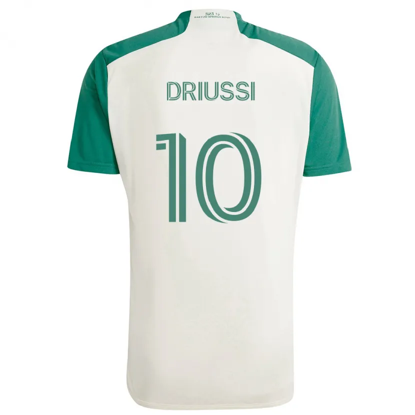 Danxen Kinder Sebastián Driussi #10 Braune Farben Grün Auswärtstrikot Trikot 2024/25 T-Shirt Schweiz