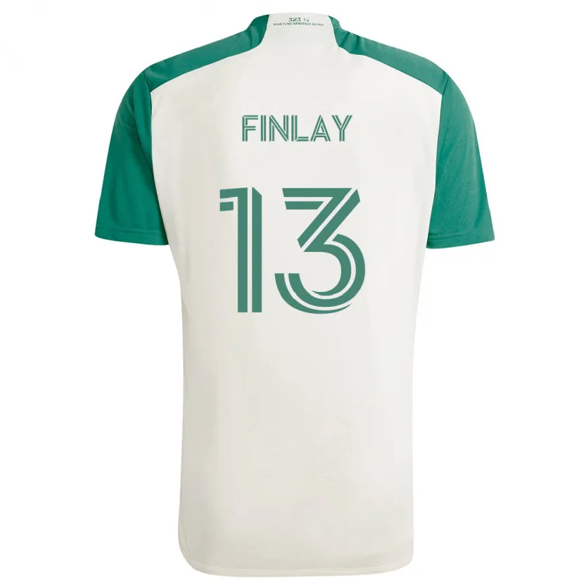 Danxen Kinder Ethan Finlay #13 Braune Farben Grün Auswärtstrikot Trikot 2024/25 T-Shirt Schweiz