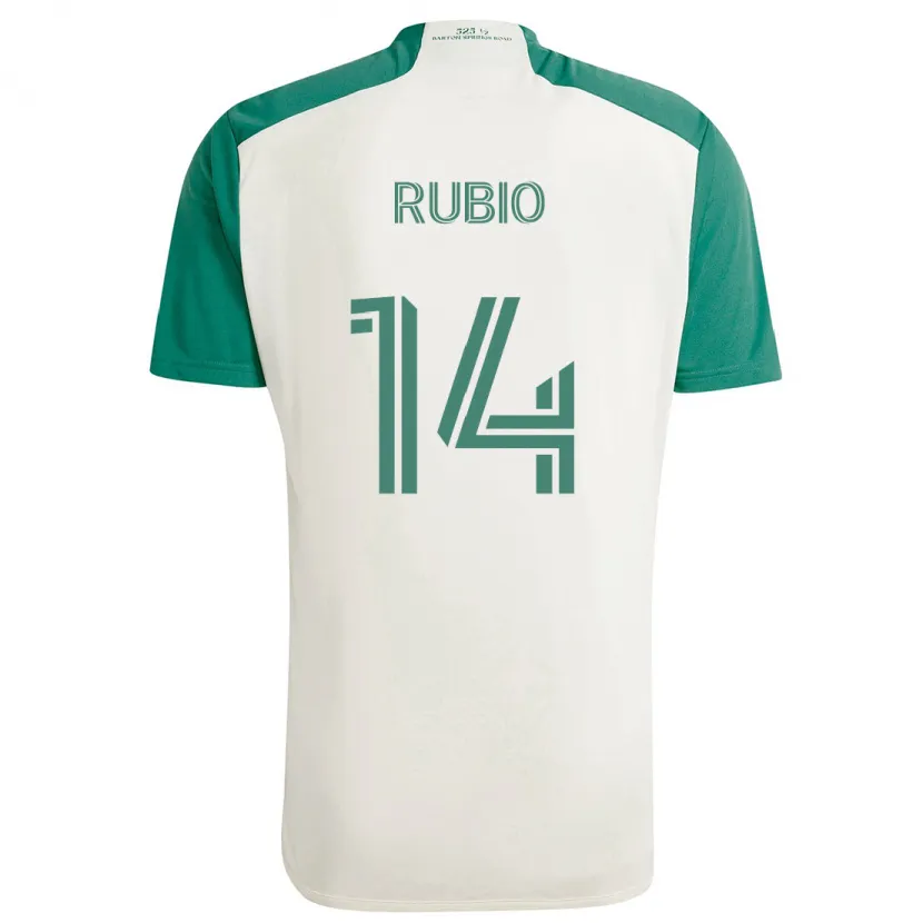 Danxen Kinder Diego Rubio #14 Braune Farben Grün Auswärtstrikot Trikot 2024/25 T-Shirt Schweiz