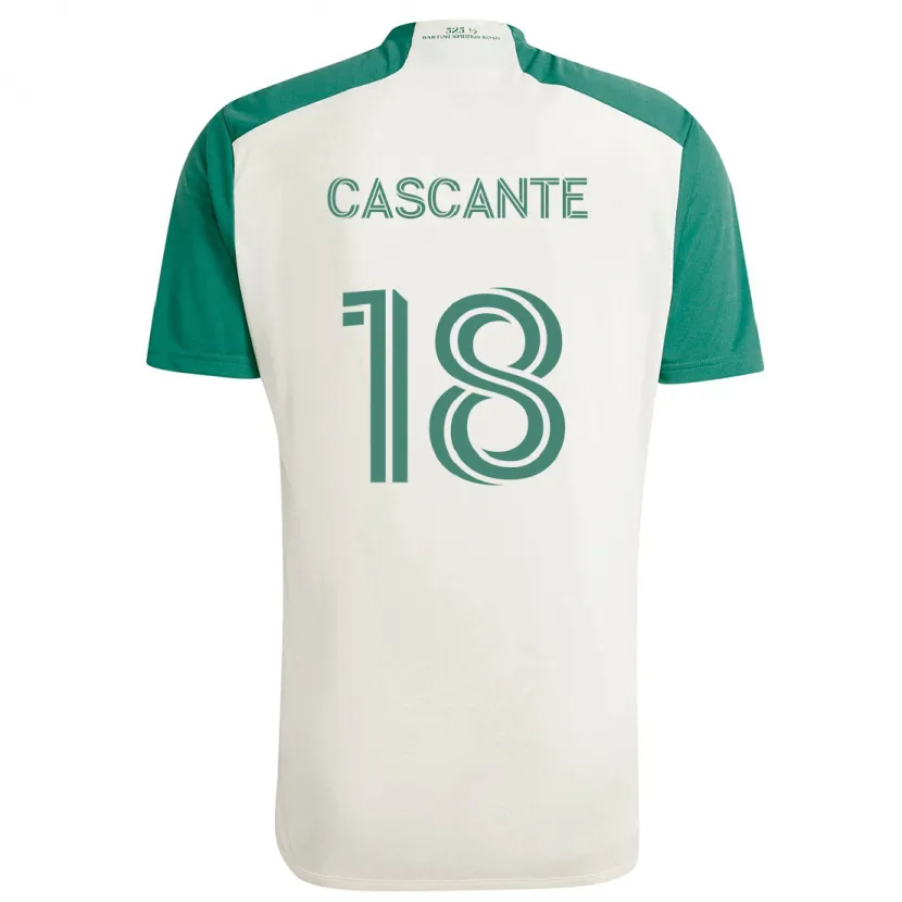 Danxen Kinder Julio Cascante #18 Braune Farben Grün Auswärtstrikot Trikot 2024/25 T-Shirt Schweiz