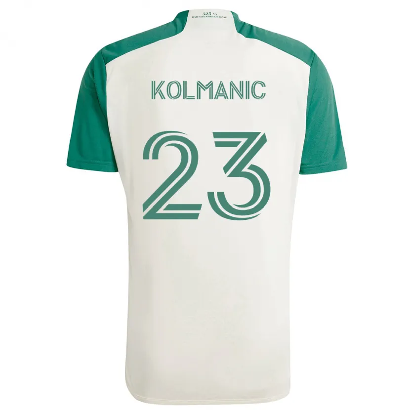 Danxen Kinder Zan Kolmanic #23 Braune Farben Grün Auswärtstrikot Trikot 2024/25 T-Shirt Schweiz