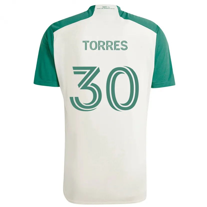 Danxen Kinder Ervin Torres #30 Braune Farben Grün Auswärtstrikot Trikot 2024/25 T-Shirt Schweiz