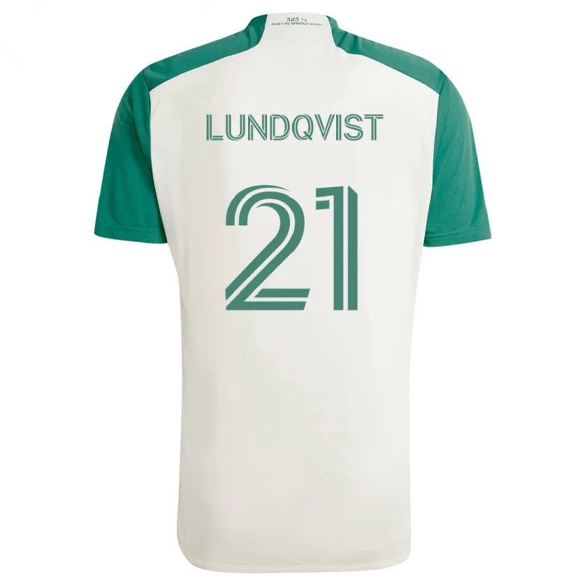 Danxen Kinder Adam Lundqvist #21 Braune Farben Grün Auswärtstrikot Trikot 2024/25 T-Shirt Schweiz