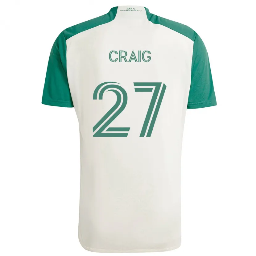 Danxen Kinder Brandan Craig #27 Braune Farben Grün Auswärtstrikot Trikot 2024/25 T-Shirt Schweiz