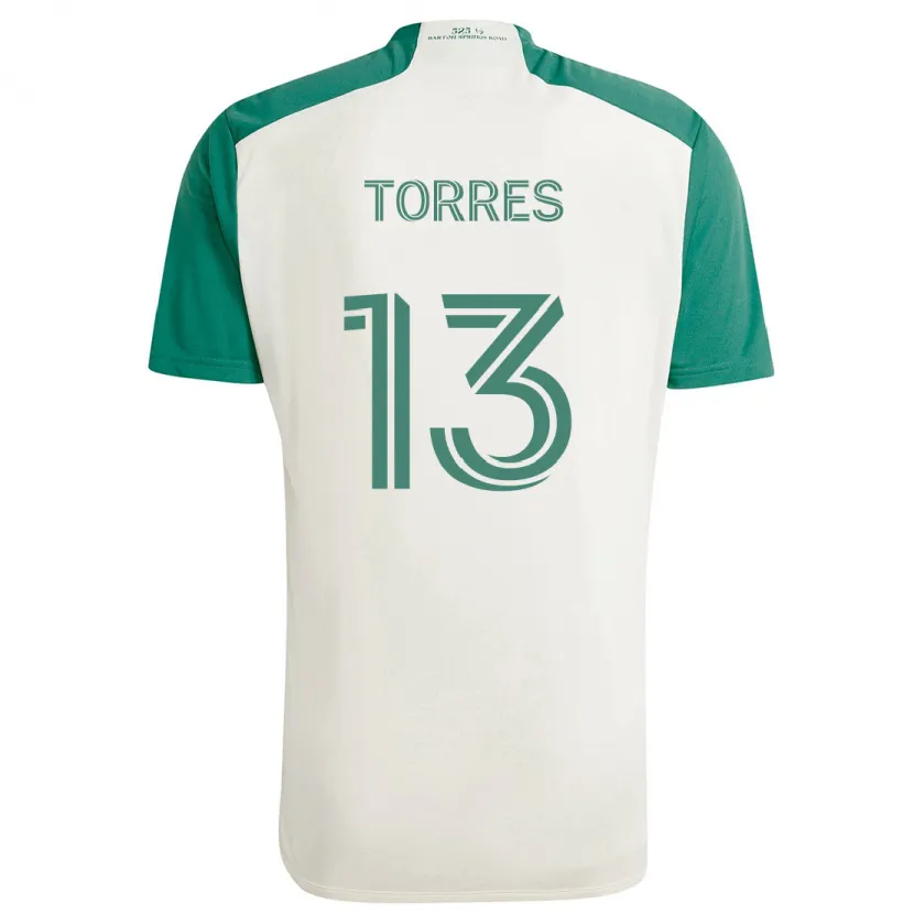 Danxen Kinder Leo Torres #13 Braune Farben Grün Auswärtstrikot Trikot 2024/25 T-Shirt Schweiz