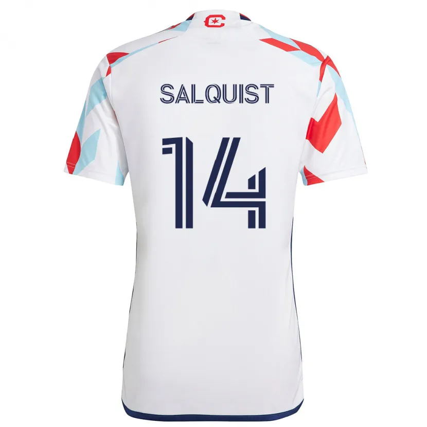 Danxen Kinder Tobias Salquist #14 Weiß Rot Blau Auswärtstrikot Trikot 2024/25 T-Shirt Schweiz