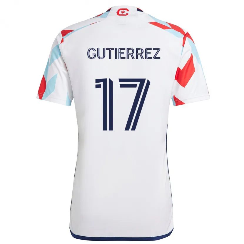 Danxen Kinder Brian Gutiérrez #17 Weiß Rot Blau Auswärtstrikot Trikot 2024/25 T-Shirt Schweiz