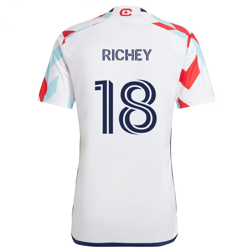 Danxen Kinder Spencer Richey #18 Weiß Rot Blau Auswärtstrikot Trikot 2024/25 T-Shirt Schweiz