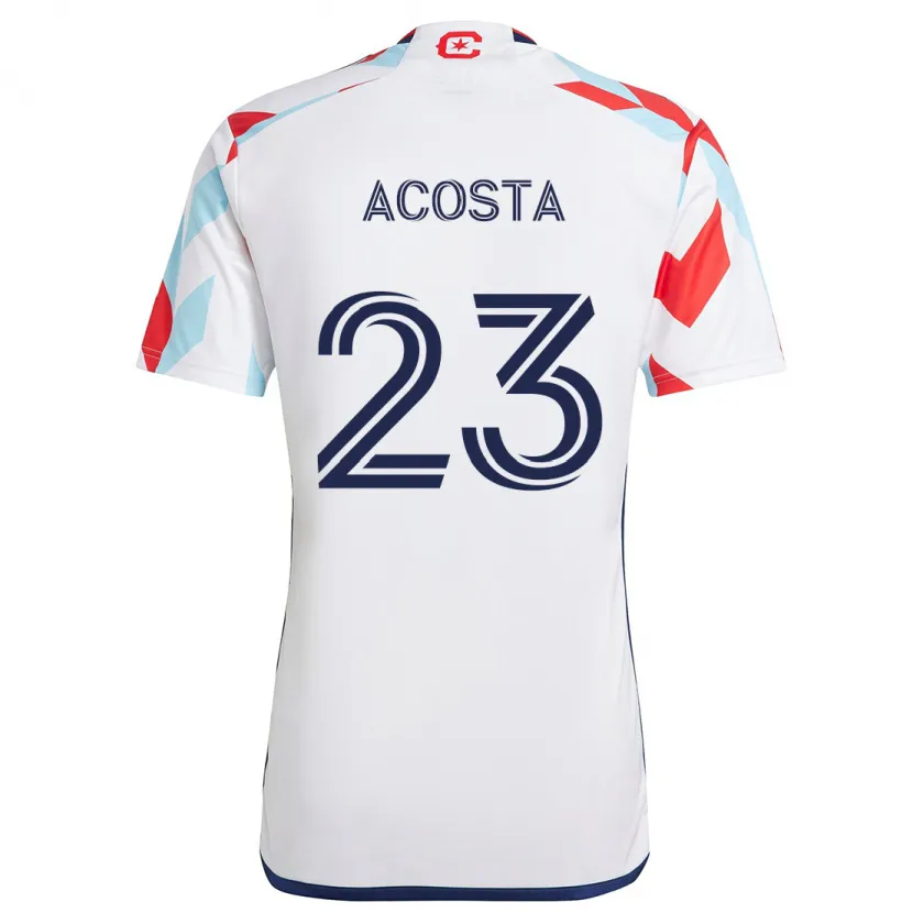 Danxen Kinder Kellyn Acosta #23 Weiß Rot Blau Auswärtstrikot Trikot 2024/25 T-Shirt Schweiz