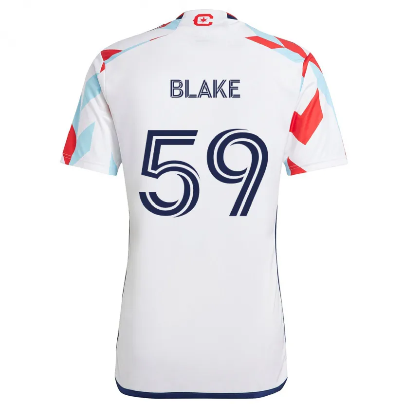 Danxen Kinder Romain Blake #59 Weiß Rot Blau Auswärtstrikot Trikot 2024/25 T-Shirt Schweiz