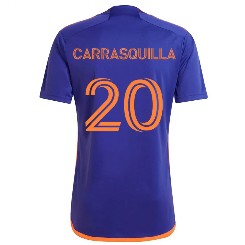 Danxen Kinder Adalberto Carrasquilla #20 Lila Orange Auswärtstrikot Trikot 2024/25 T-Shirt Schweiz