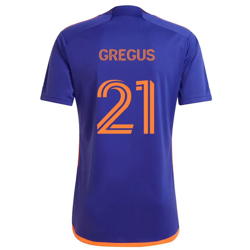 Danxen Kinder Jan Gregus #21 Lila Orange Auswärtstrikot Trikot 2024/25 T-Shirt Schweiz