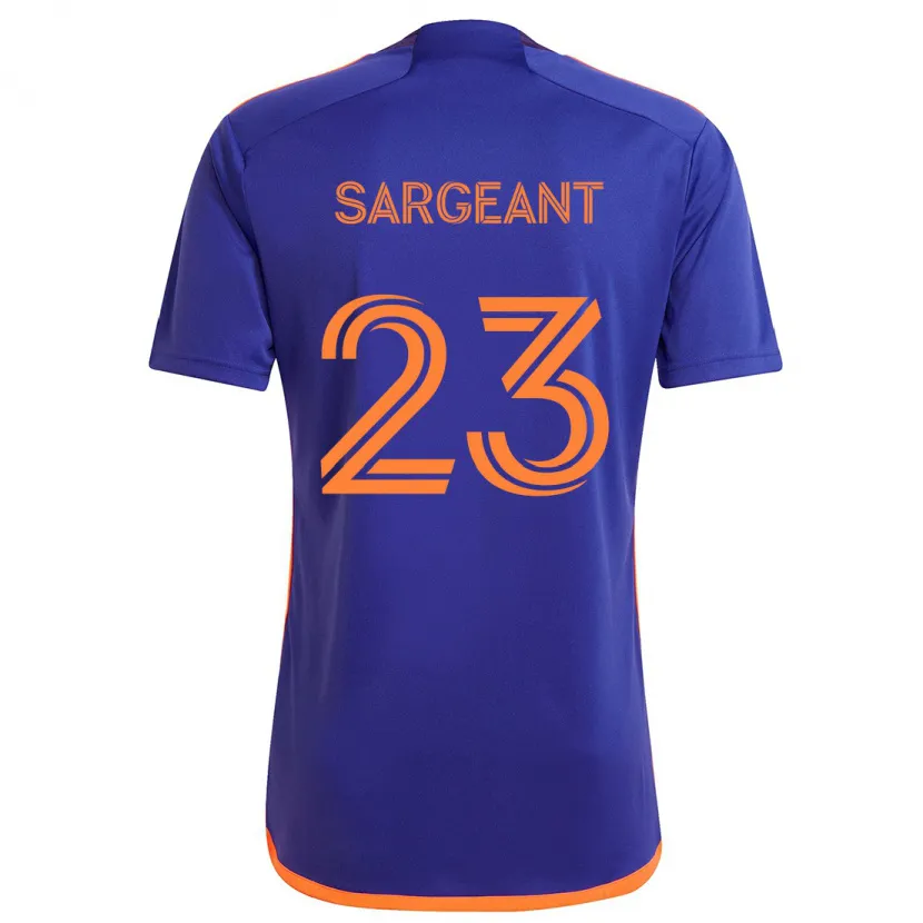 Danxen Kinder Kieran Sargeant #23 Lila Orange Auswärtstrikot Trikot 2024/25 T-Shirt Schweiz