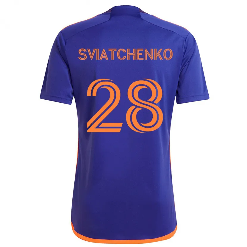 Danxen Kinder Erik Sviatchenko #28 Lila Orange Auswärtstrikot Trikot 2024/25 T-Shirt Schweiz