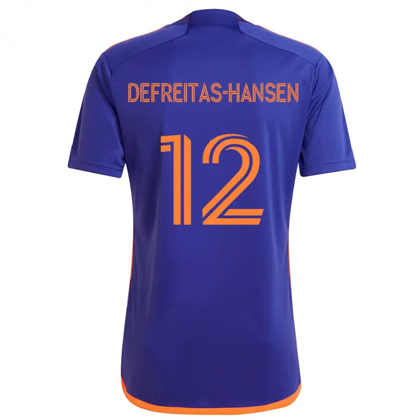 Danxen Kinder Nicholas Defreitas-Hansen #12 Lila Orange Auswärtstrikot Trikot 2024/25 T-Shirt Schweiz