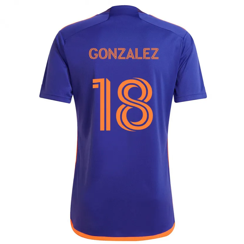 Danxen Kinder Diego Gonzalez #18 Lila Orange Auswärtstrikot Trikot 2024/25 T-Shirt Schweiz