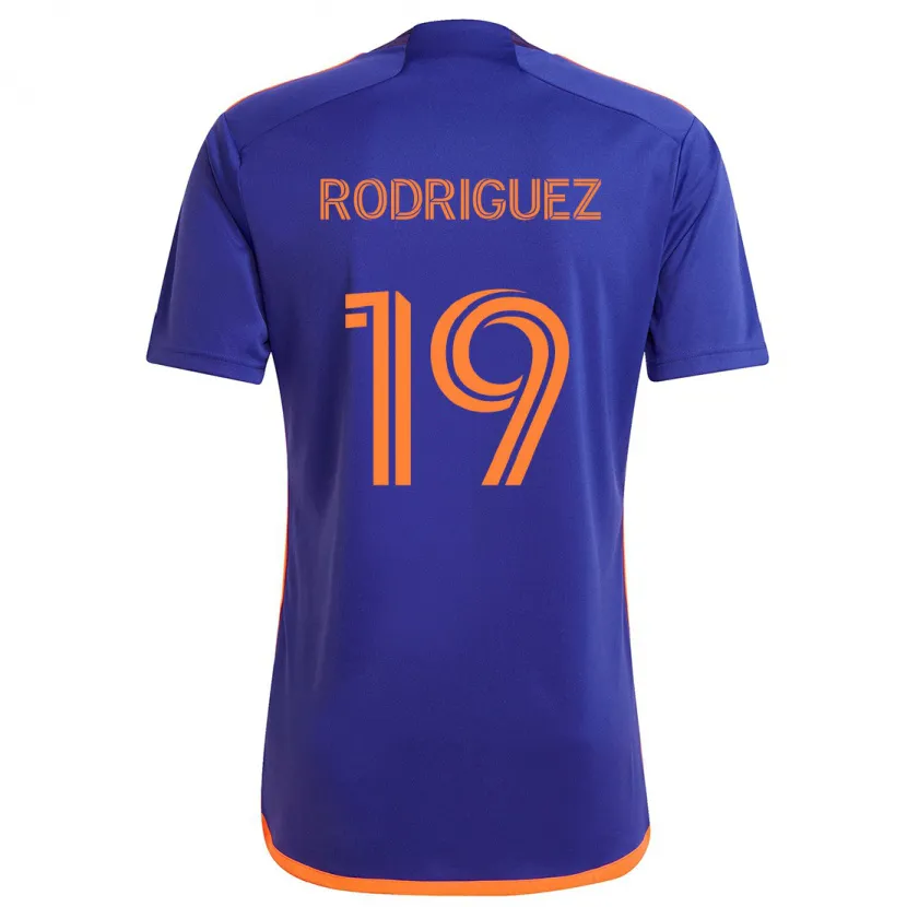 Danxen Kinder Sebastian Rodriguez #19 Lila Orange Auswärtstrikot Trikot 2024/25 T-Shirt Schweiz