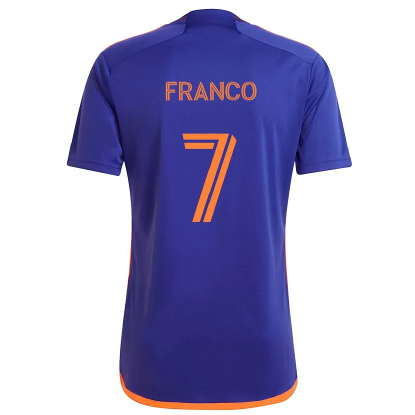 Danxen Kinder Iván Franco #7 Lila Orange Auswärtstrikot Trikot 2024/25 T-Shirt Schweiz