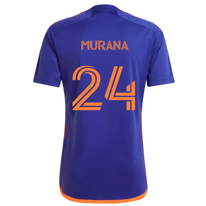 Danxen Kinder Mujeeb Murana #24 Lila Orange Auswärtstrikot Trikot 2024/25 T-Shirt Schweiz