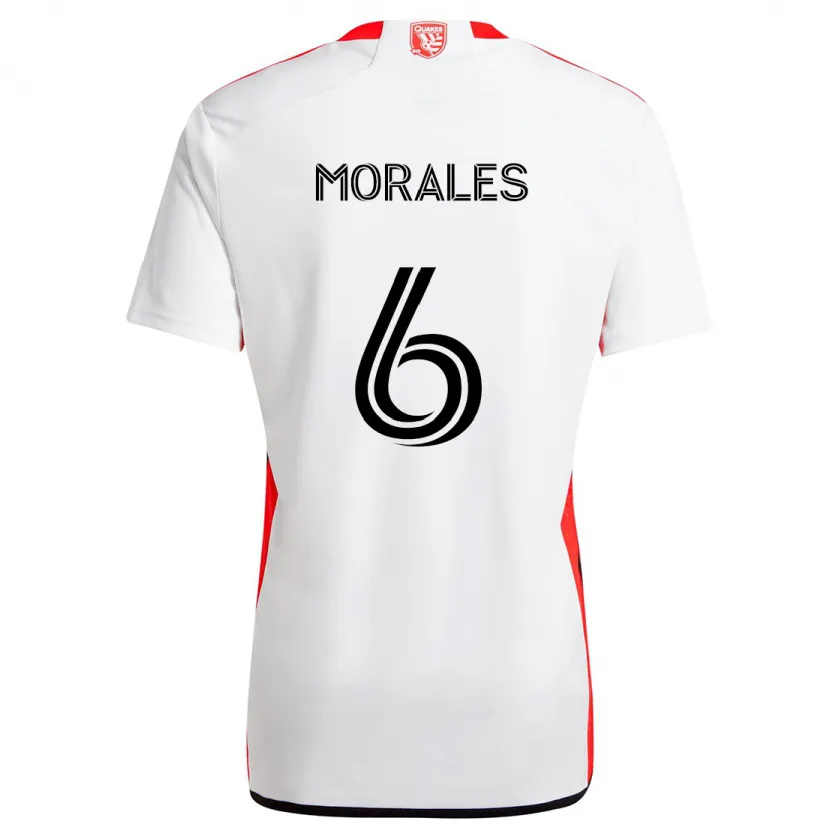 Danxen Kinder Alfredo Morales #6 Weiß Rot Auswärtstrikot Trikot 2024/25 T-Shirt Schweiz