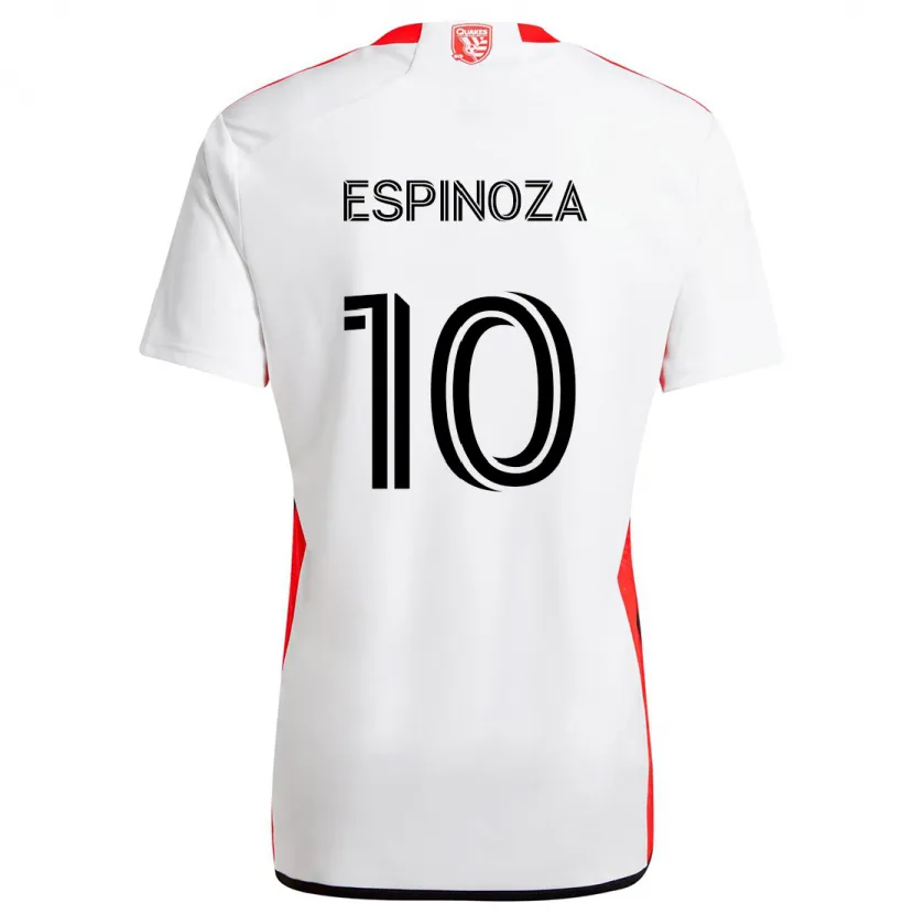 Danxen Kinder Cristian Espinoza #10 Weiß Rot Auswärtstrikot Trikot 2024/25 T-Shirt Schweiz