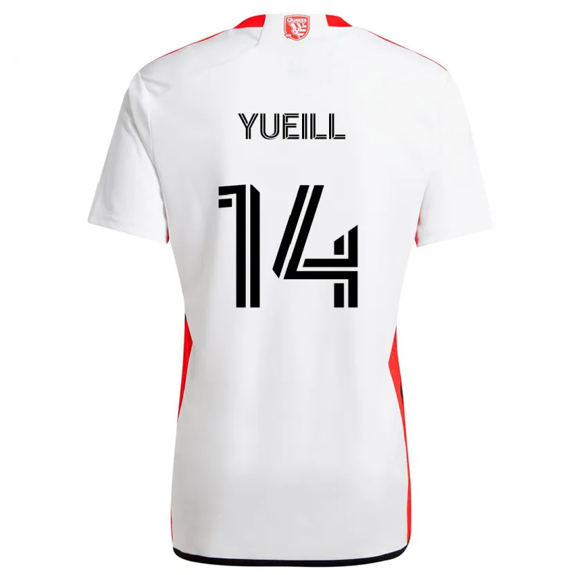 Danxen Kinder Jackson Yueill #14 Weiß Rot Auswärtstrikot Trikot 2024/25 T-Shirt Schweiz